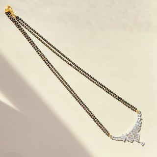 Juliet Silver Mangalsutra CZ Diamond Pendant Necklace - ECLAT INDIAN JEWELSMangalsutraWhite