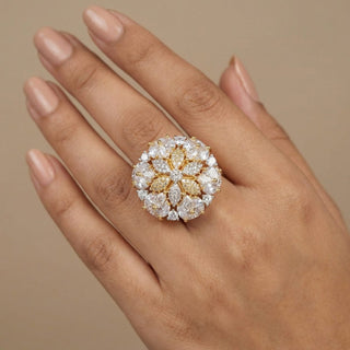 Kareena Gold Adjustable Diamond Simulant Ring - ECLAT INDIAN JEWELSRingsGold