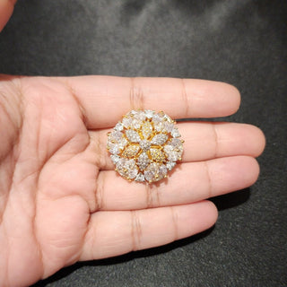 Kareena Gold Adjustable Diamond Simulant Ring - ECLAT INDIAN JEWELSRingsGold