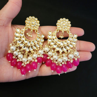 Karleigh Magenta Pink Kundan Choker Necklace Set with Tikka - ECLAT INDIAN JEWELSNecklace SetsPink