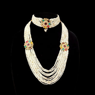 Karlie Multicolour Kundan Choker Set with Long Necklace & Maang Tikka - ECLAT INDIAN JEWELSNecklace SetsMulticolour