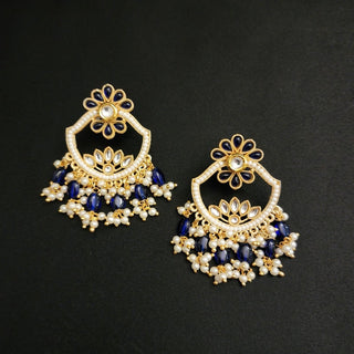 Kate Blue Kundan Earrings - ECLAT INDIAN JEWELSEarringsBlue