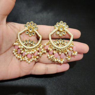 Kate Pink Kundan Earrings - ECLAT INDIAN JEWELSEarringsPink