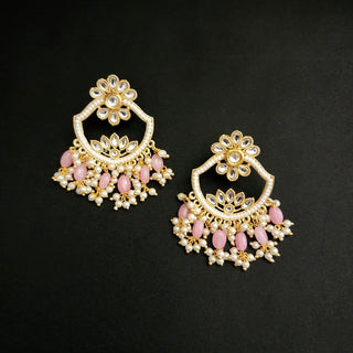 Kate Pink Kundan Earrings - ECLAT INDIAN JEWELSEarringsPink