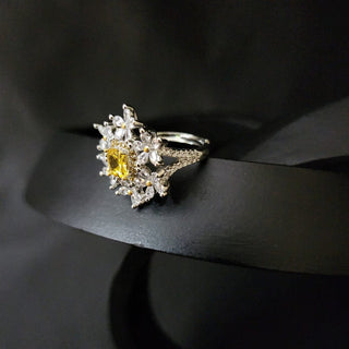 Kate Silver Adjustable CZ Diamond Simulant Ring - ECLAT INDIAN JEWELSRingsSilver