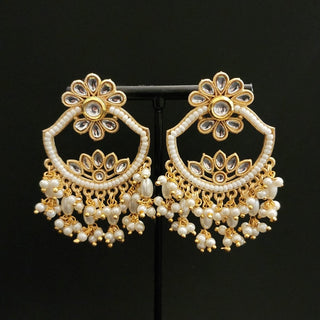 Kate White Kundan Earrings - ECLAT INDIAN JEWELSEarringsWhite