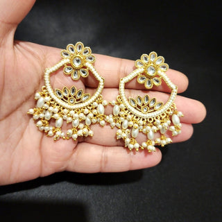 Kate White Kundan Earrings - ECLAT INDIAN JEWELSEarringsWhite