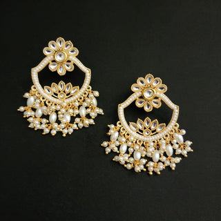 Kate White Kundan Earrings - ECLAT INDIAN JEWELSEarringsWhite