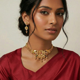 Katie Multicolour Kemp Choker Necklace Set - ECLAT INDIAN JEWELSNecklace SetsMulticolor