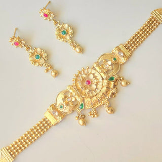 Katie Multicolour Kemp Choker Necklace Set - ECLAT INDIAN JEWELSNecklace SetsMulticolor