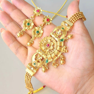 Katie Multicolour Kemp Choker Necklace Set - ECLAT INDIAN JEWELSNecklace SetsMulticolor
