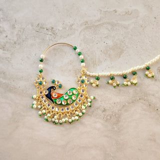 Katie Peacock Multicolour Kundan Nath (nose piercing required) - ECLAT INDIAN JEWELSNose Ring (Nath)Multicolour