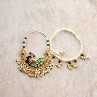 Katie Peacock Multicolour Kundan Nath (nose piercing required) - ECLAT INDIAN JEWELSNose Ring (Nath)Multicolour