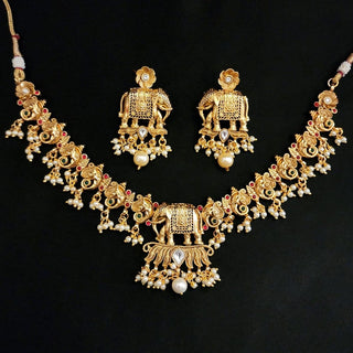 Kelly Temple Jewellery Gold Plated Luxury Necklace Set - ECLAT INDIAN JEWELSNecklace SetsGold