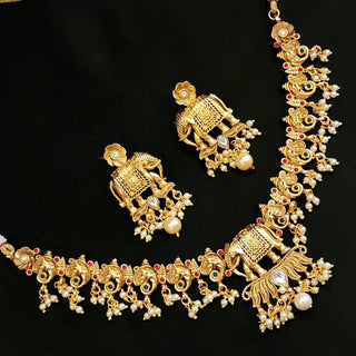 Kelly Temple Jewellery Gold Plated Luxury Necklace Set - ECLAT INDIAN JEWELSNecklace SetsGold