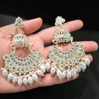 Kensie White Kundan Earrings - ECLAT INDIAN JEWELSEarringsWhite