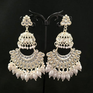 Kensie White Kundan Earrings - ECLAT INDIAN JEWELSEarringsWhite