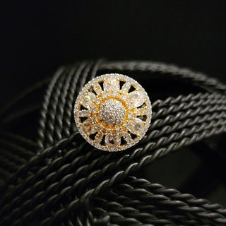 Kira Gold Adjustable Diamond Simulant Ring - ECLAT INDIAN JEWELSRingsGold