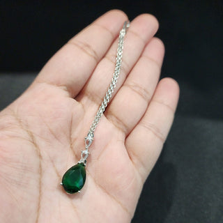 Kristina Green Diamond Simulant CZ Maang Tikka - ECLAT INDIAN JEWELSMaang TikkaGreen