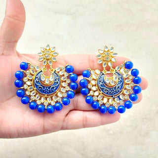 Kristy Blue Kundan Tikka Set - ECLAT INDIAN JEWELSTikka SetsBlue