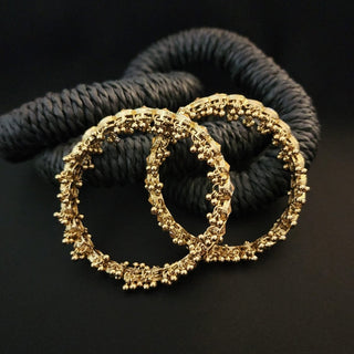 Kristy Oxidised Gold Bangle Set (Pair) - ECLAT INDIAN JEWELSBangle, Kadas & Bracelets2.6