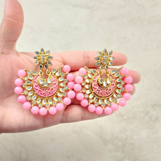 Kristy Pink Kundan Tikka Set - ECLAT INDIAN JEWELSTikka SetsPink