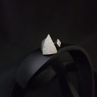 Kyla Silver Adjustable CZ Diamond Simulant Ring - ECLAT INDIAN JEWELSRingsSilver