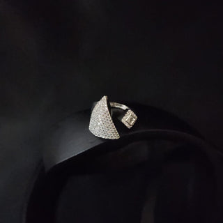 Kyla Silver Adjustable CZ Diamond Simulant Ring - ECLAT INDIAN JEWELSRingsSilver