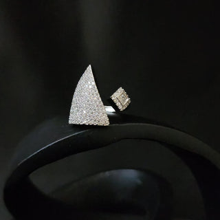 Kyla Silver Adjustable CZ Diamond Simulant Ring - ECLAT INDIAN JEWELSRingsSilver