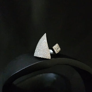 Kyla Silver Adjustable CZ Diamond Simulant Ring - ECLAT INDIAN JEWELSRingsSilver