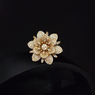Kylie Gold Adjustable CZ Diamond Simulant Ring - ECLAT INDIAN JEWELSRingsGold