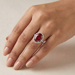 Kylie Red Adjustable Diamond Simulant Ring - ECLAT INDIAN JEWELSRingsRed