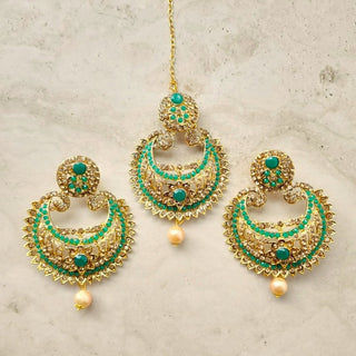 Lainey Green Polki Set - ECLAT INDIAN JEWELSTikka SetsGreen