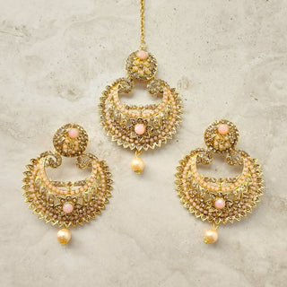 Lainey Peach Polki Set - ECLAT INDIAN JEWELSTikka SetsPeach