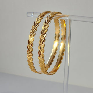 Laura Gold Finish Bangles (2.4, 2.6, 2.8, 2.10) - ECLAT INDIAN JEWELSBangle, Kadas & Bracelets2.4