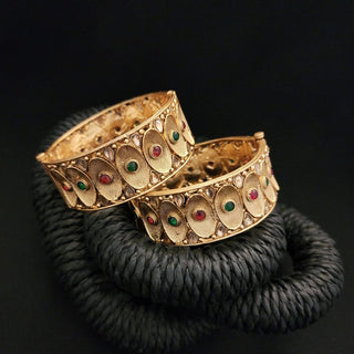 Layla Gold Plated Bangle Set (Only 2.10 Left) - ECLAT INDIAN JEWELSBangle, Kadas & Bracelets2.6