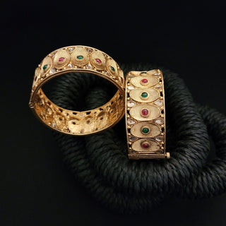 Layla Gold Plated Bangle Set (Only 2.10 Left) - ECLAT INDIAN JEWELSBangle, Kadas & Bracelets2.6