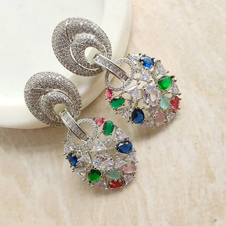 Leah Multicolour CZ Diamond Simulant Earrings - ECLAT INDIAN JEWELSEarringsMulticolour