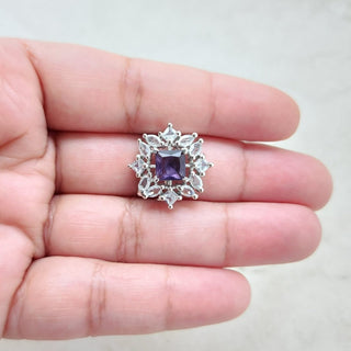 Leah Purple Adjustable Diamond Simulant Ring - ECLAT INDIAN JEWELSRingsPurple