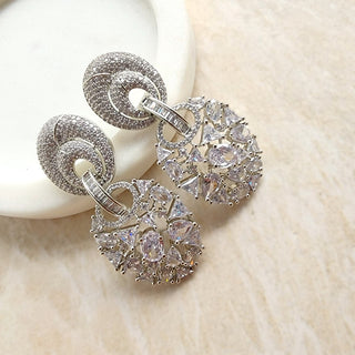 Leah White CZ Diamond Simulant Earrings - ECLAT INDIAN JEWELSEarringsWhite