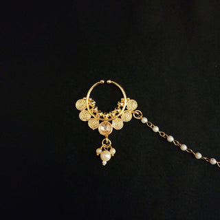 Leia Gold Nath (no piercing needed) - ECLAT INDIAN JEWELSNose Ring (Nath)Gold