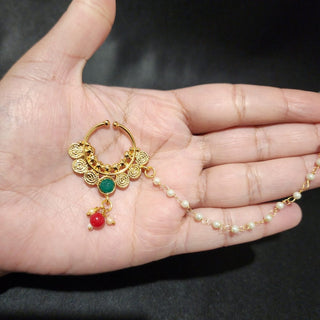 Leia Multicolour Nath (no piercing needed) - ECLAT INDIAN JEWELSNose Ring (Nath)Multicolour