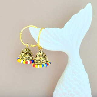 Lily Multicolour Mini Jhumka Earrings - ECLAT INDIAN JEWELSEarringsMulticolour