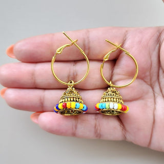 Lily Multicolour Mini Jhumka Earrings - ECLAT INDIAN JEWELSEarringsMulticolour