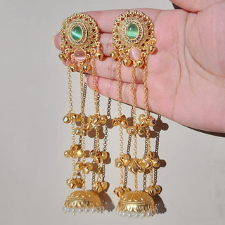 Lisa Multicolour Kashmiri Diamond Gold Finish Earrings - ECLAT INDIAN JEWELSKashmiri EarringsMulticolor