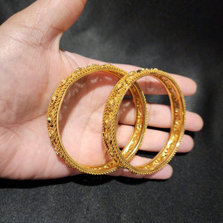 Lola 18k Gold Plated Bangle Set (2.4, 2.6 & 2.8 Available) - ECLAT INDIAN JEWELSBangle, Kadas & Bracelets2.6