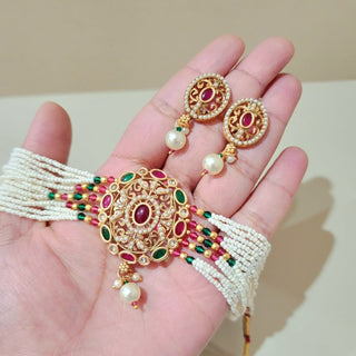 Louisa Multicolour Kundan Choker Set - ECLAT INDIAN JEWELSChoker setsMulticolour