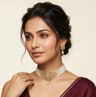 Louisa White Kundan Choker Set - ECLAT INDIAN JEWELSChoker setsWhite