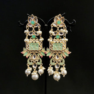 Lucie Light Green Earrings - ECLAT INDIAN JEWELSEarringsGreen