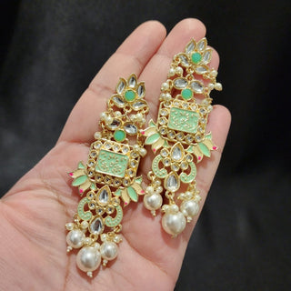 Lucie Light Green Earrings - ECLAT INDIAN JEWELSEarringsGreen